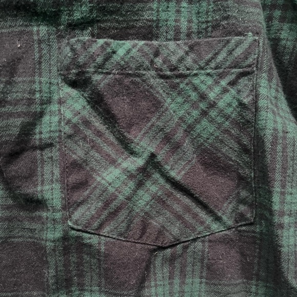 Superdown Revolve Green Blue Plaid Long Sleeve Button Down Flannel Shirt Size S - Picture 2 of 8